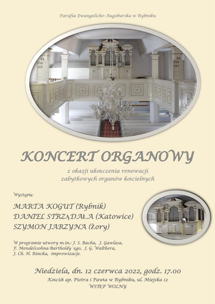 Koncert na zakończenie renowacji organów w kościele ewangelickim, 