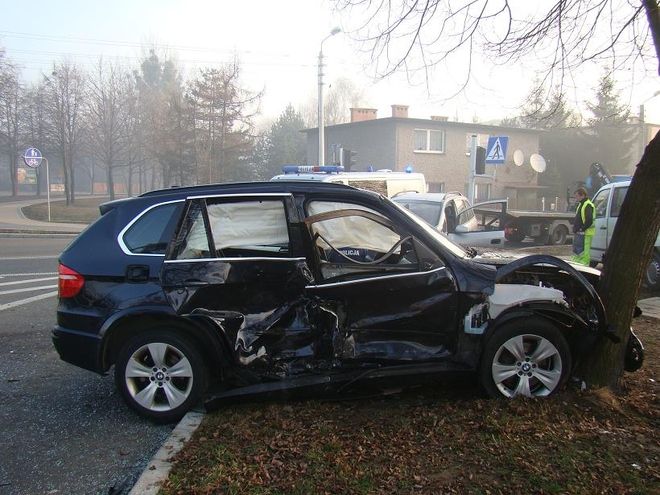 Groźny wypadek na skrzyżowaniu Raciborskiej i Reymonta, Komenda Miejska Policji w Rybniku