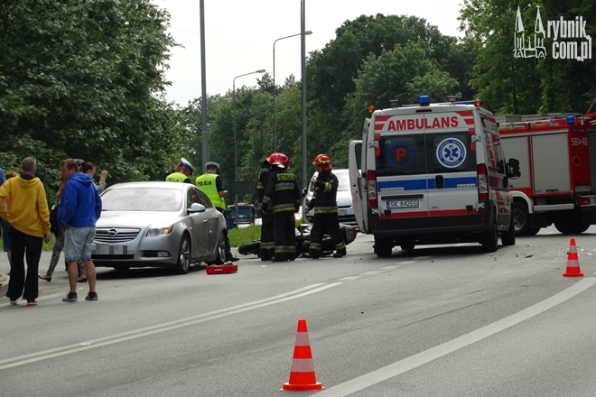 Wypadek na Raciborskiej. Ucierpiał 23-letni motocyklista, Bartłomiej Furmanowicz
