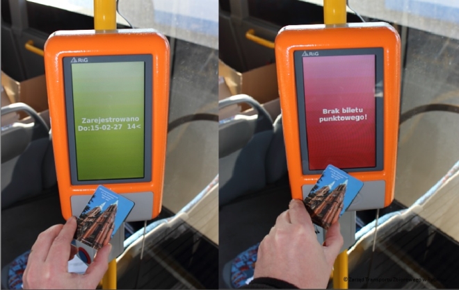 Nowe kasowniki z ekranami dotykowymi w autobusach linii 52. Jak ich używać?, ZTZ Rybnik