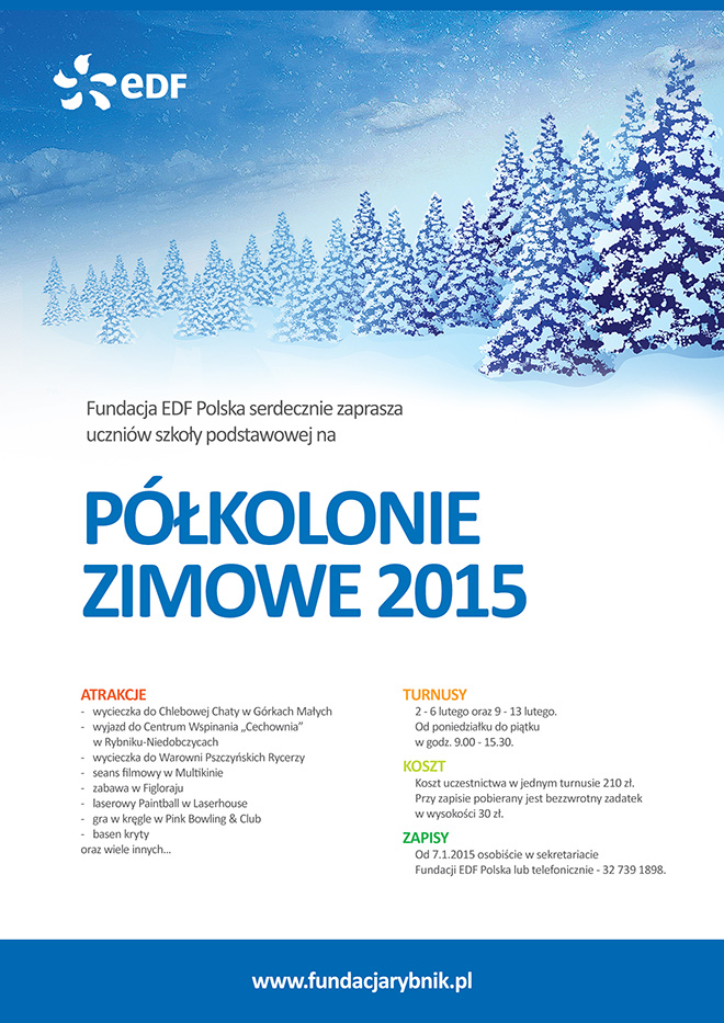 Trwają zapisy na półkolonie zimowe z Fundacją EDF Polska, materiały prasowe