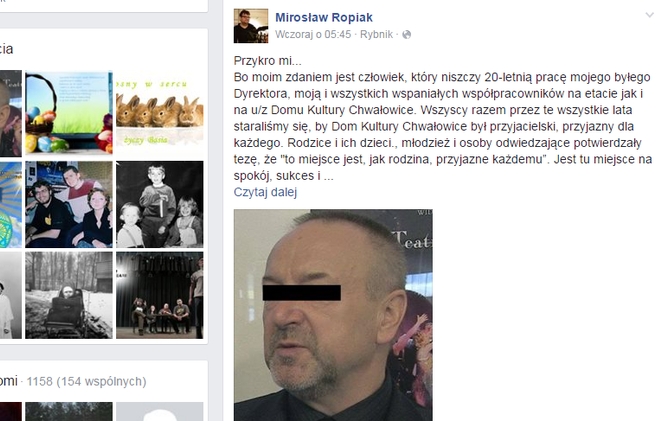 DK Chwałowice: M. Ropiak odchodzi z pracy i na Facebooku uderza w dyrektora placówki, 