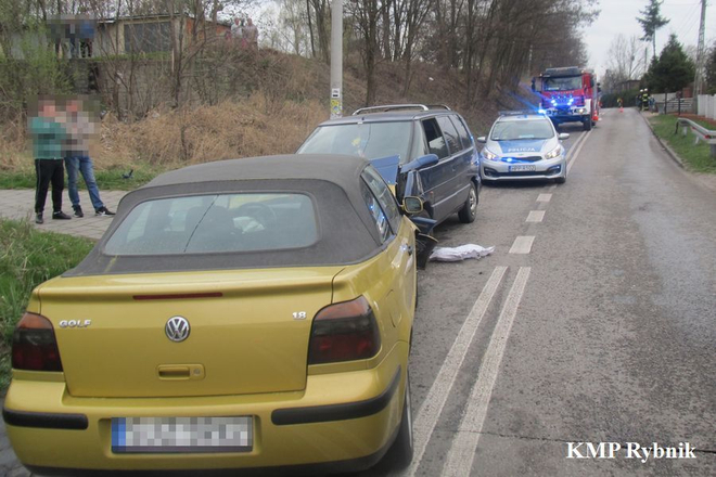 38-letni żorzanin poszkodowany w wypadku drogowym. Okoliczności wyjaśnia policja, KMP Rybnik