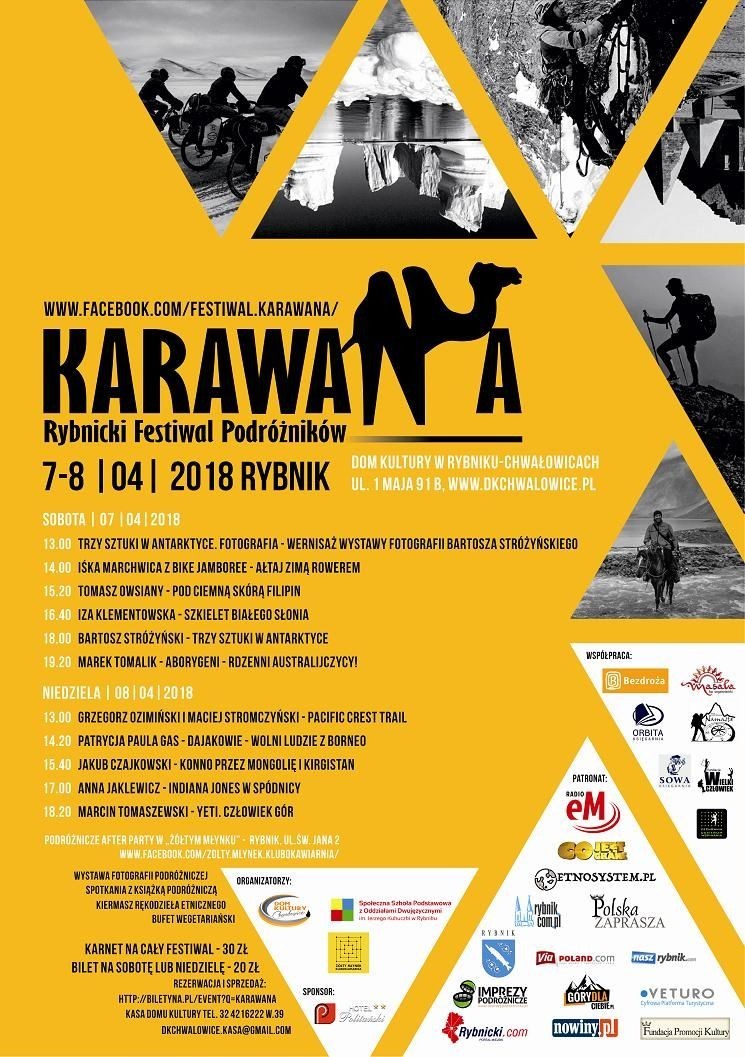 Rybnicki Festiwal Podróżników Karawana 2018 - zapowiedź, Materiały prasowe