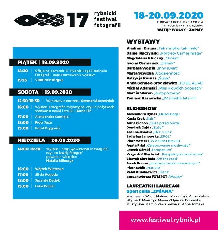 17. Rybnicki Festiwal Fotografii 2020 - program, 
