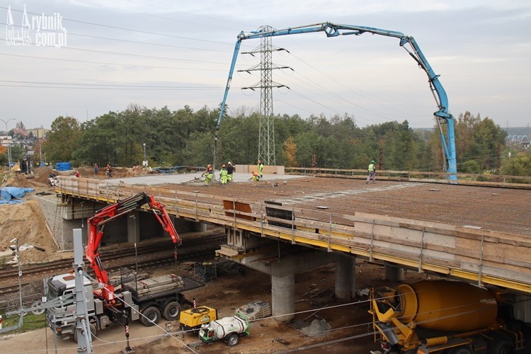 Trwa kluczowy moment budowy wiaduktu na Żorskiej, bf