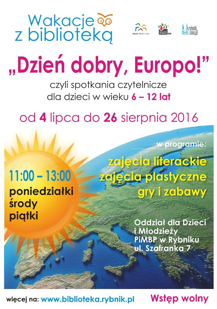 Poznaj europejskie stolice podczas wakacji z biblioteką, materiały prasowe PiMBP w Rybniku
