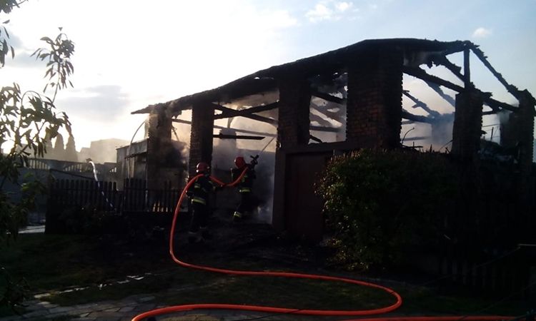 Duży pożar w Jejkowicach. Spłonęła stodoła, OSP Gaszowice