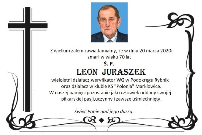 Zmarł Leon Juraszek, wieloletni działacz Podokręgu Rybnik, 