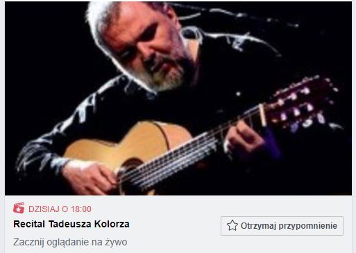„Artystyczne piątki” w DK Chwałowice: recital Tadeusza Kolorza, Facebook DK Chwałowice