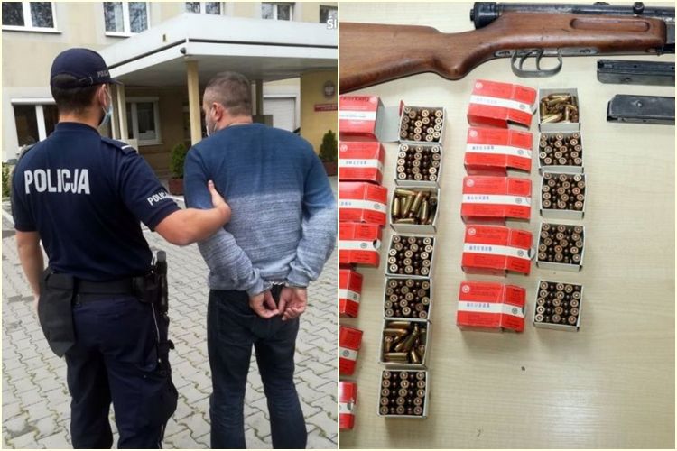 Policja z Rybnika znalazła broń maszynową. Mężczyznom grozi wiele lat więzienia, KMP Rybnik
