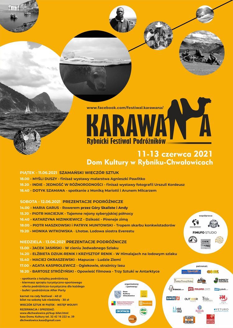 Rybnicki Festiwal Podróżników Karawana 2021 - program, 
