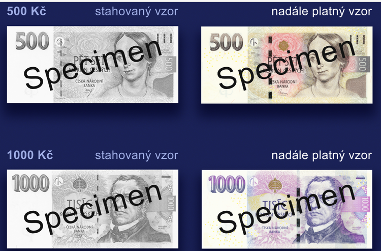 Czesi wycofują stare banknoty. Zmiany od 1 lipca, Czeski Bank Narodowy