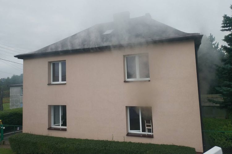 Paliło się w Stanowicach. 87-latkę przewieziono do szpitala, PSP Rybnik