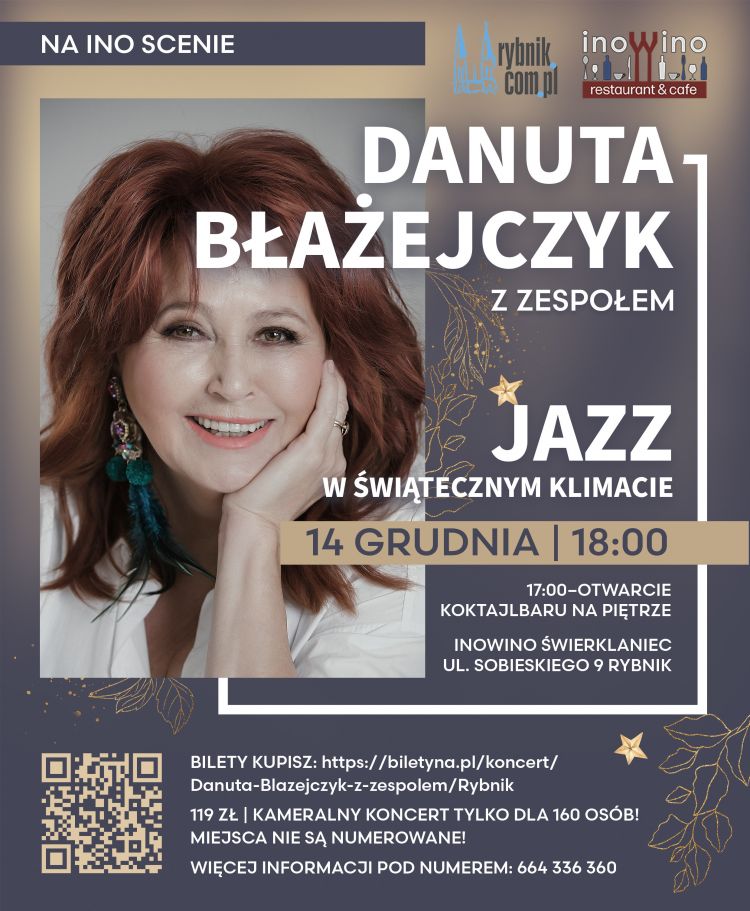 Świąteczny koncert jazzowy Danuty Błażejczyk w inoWino, 