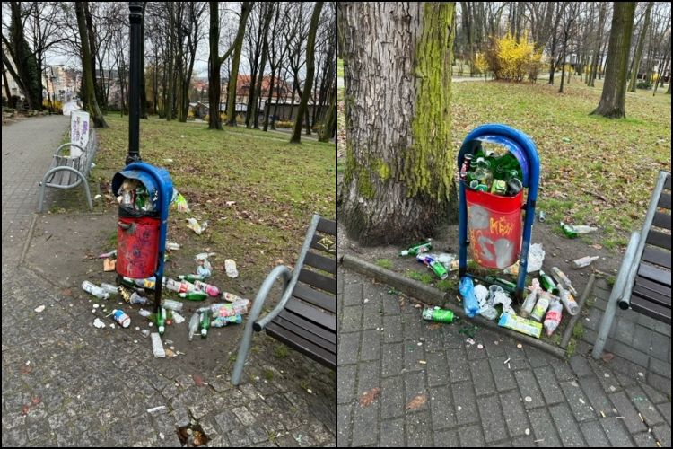 Rozbite butelki po wódce i piwie przed kościółkiem. Młodzież robi sobie w parku zakrapiane imprezy, a służby sprzątają (wideo), Czytelnik