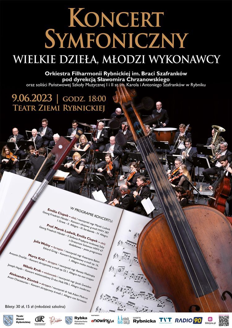 „Wielkie dzieła, młodzi wykonawcy” - koncert symfoniczny w Teatrze Ziemi Rybnickiej, 