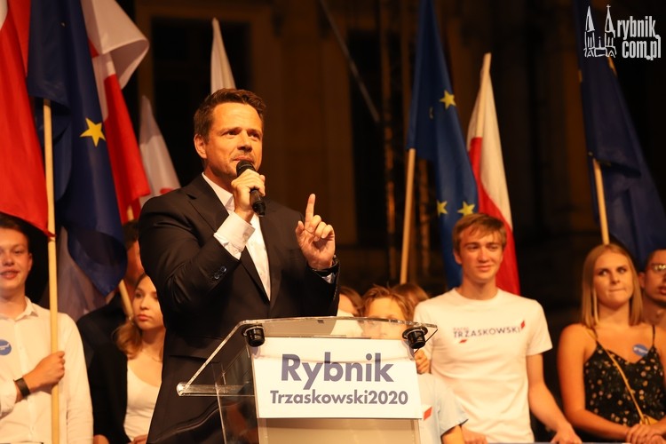 Rafał Trzaskowski zakończył kampanię w Rybniku, Daniel Wojaczek