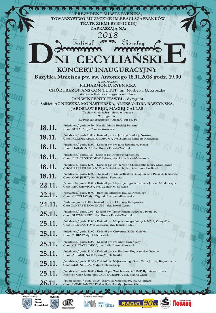 Festiwal Chóralny Dni Cecyliańskie - Rybnik 2018, 