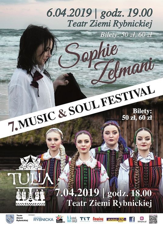7. Music & Soul Festival: Sophie Zelmani i TULIA w Teatrze Ziemi Rybnickiej. Koncerty poprowadzi Piotr Baron, 