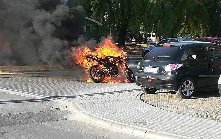 Na Dąbrówki spłonął motocykl (zdjęcia), Czytelnik