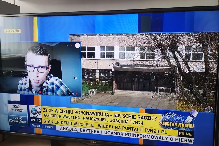 Nauczyciel z Rybnika w TV. Ma kwarantannę, TVN24