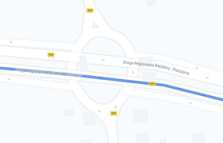 Droga Racibórz-Pszczyna jest na mapach Google, Google