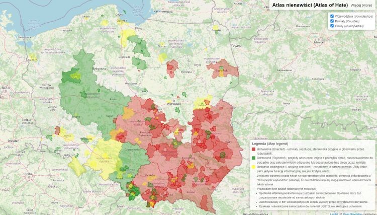 Rybnik „na żółto” w atlasie nienawiści. Dlaczego?, atlasnienawisci.pl