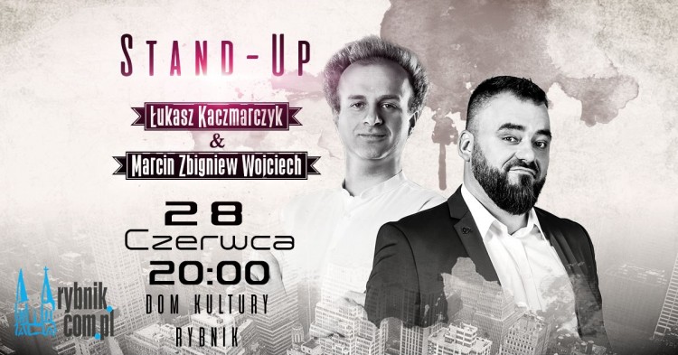 Stand-up Łukasz Kaczmarczyk i Marcin Zbigniew Wojciech w DK Niedobczyce, Facebook