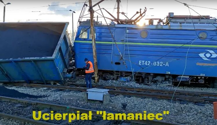 Rybnik Towarowy: wykoleił się pociąg z węglem (foto, wideo), YouTube