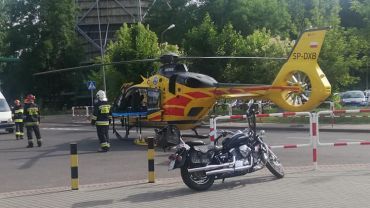 Wypadek w Boguszowicach. Po motocyklistę przyleciał śmigłowiec