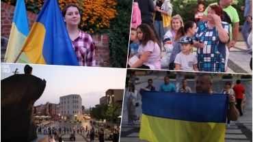 Łzy wzruszenia mieszały się z radością. Ukraińcy i rybniczanie wołali o pokój w Ukrainie