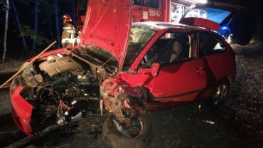 Czołowe zderzenie w Lyskach. Młoda kobieta mogła zasnąć za kierownicą