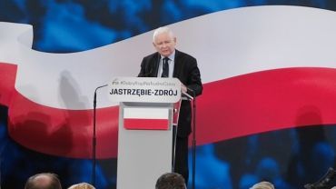 J. Kaczyński w Jastrzębiu o koniu zemsty, likwidacji kopalń i swojej emeryturze. Na zewnątrz – protest