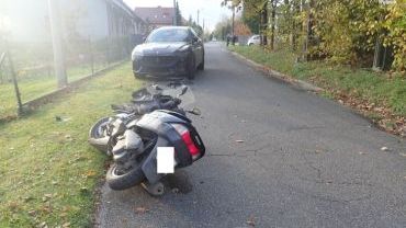 Niemcewicza: kolizja motocyklisty z osobówką. Sprawca trafił do szpitala