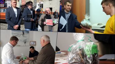 Rolnicy odwiedzili biura rybnickich polityków. Przynieśli „prezenty”, by „wybić z głowy Zielony Ład”