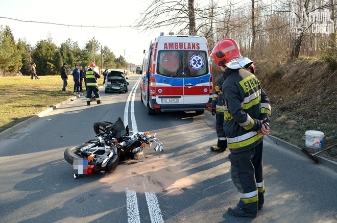 Wypadek na Świerklańskiej: ucierpiał motocyklista, bf