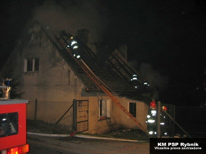 Pożar domu jednorodzinnego przy Rudzkiej, Straż pożarna w Rybniku