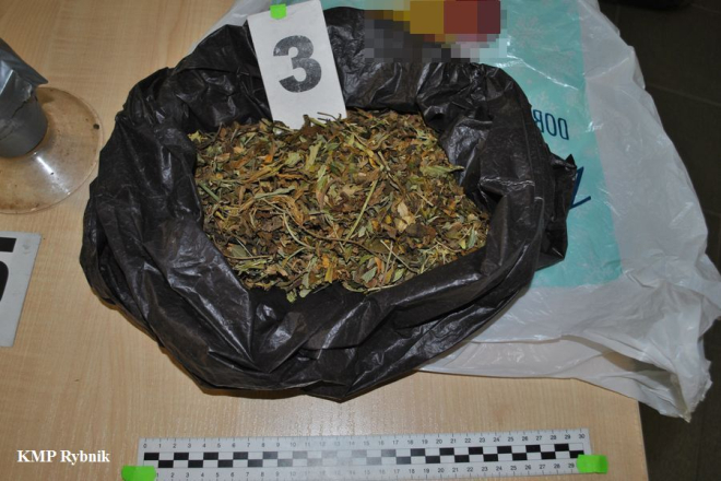 Przyniósł do domu kolegi siatkę z marihuaną. 22-latkowi grożą 3 lata więzienia, KMP Rybnik