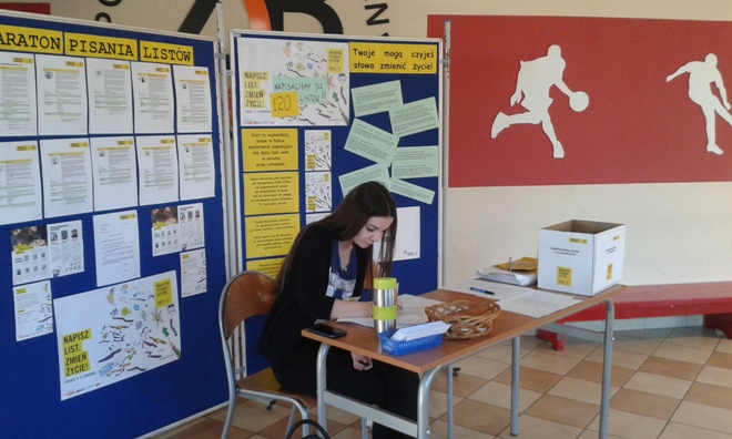 Uczniowie ZSB wzięli udział w Maratonie Pisania Listów, materiały prasowe ZSB