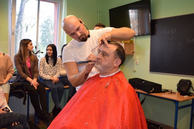 Najlepszy barber w Polsce odwiedził ZSZ w Rybniku , materiały prasowe ZSZ Rybnik