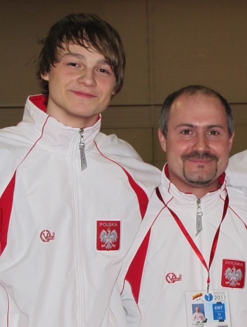 Krystian Fajkis wraz z treneram Arturem Fajkisem